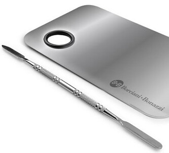 Nerezová obdélníková paleta se špachtlí velká 150x100mm