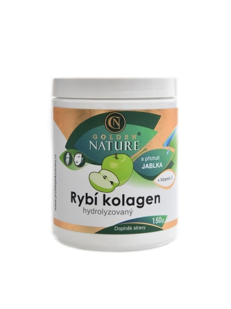 Golden Nature - Rybí kolagen + vitamín C 150g - jablko