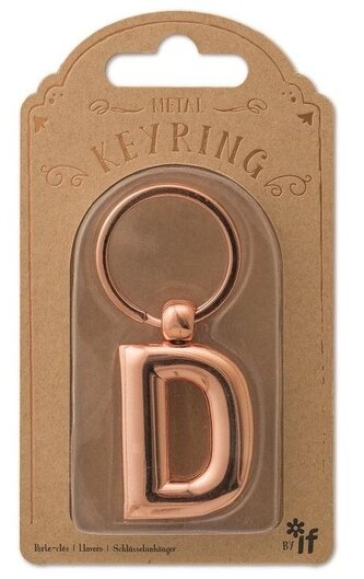 Metalowy brelok do kluczy litera D Keyring