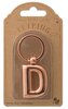 Metalowy brelok do kluczy litera D Keyring