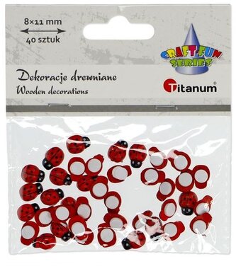 Dekoracja drewniana Biedronki samoprzylepne 8x11mm op. 40szt, Craft Fun