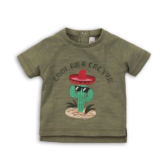 Tričko chlapecké s krátkým rukávem, Minoti, CACTUS 1, khaki - 80/86