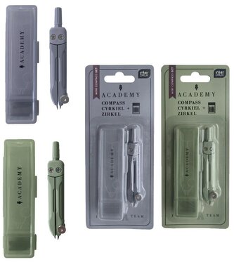 Cyrkiel mini z rysikiem w etui Academy mix