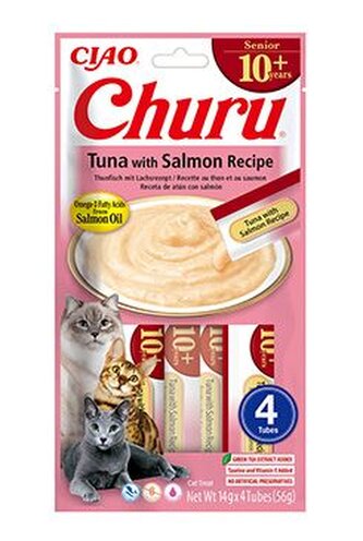 Churu Cat Senior 10+ Tuna with Salmon Recipe 4x14g Churu Cat Senior 10+ Tuna with Salmon Recipe 4x14g
