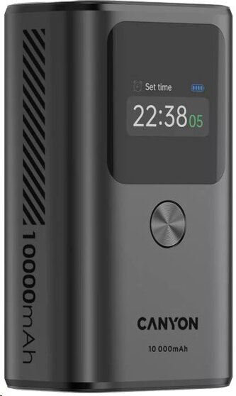 CANYON Power Bank PB-130, 10000mAh PD30W, TFT display, dark grey CANYON Power Bank PB-130, 10000mAh PD30W, TFT display, dark grey