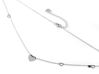 Náhrdelník z nerezové oceli srdce - 1 ks - 1 stříbrná