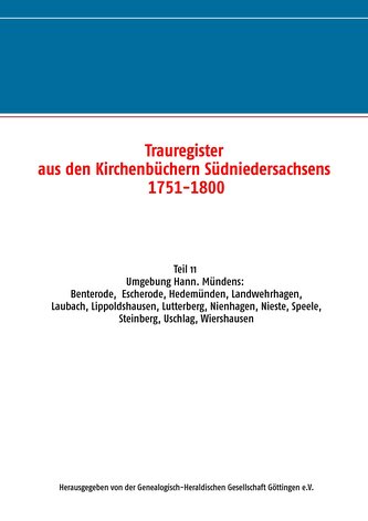 Trauregister aus den Kirchenbüchern Südniedersachsens 1751-1800
