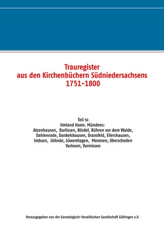 Trauregister aus den Kirchenbüchern Südniedersachsens 1751-1800