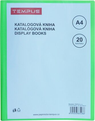 katalogová kniha  Tempus  20 listů zelená