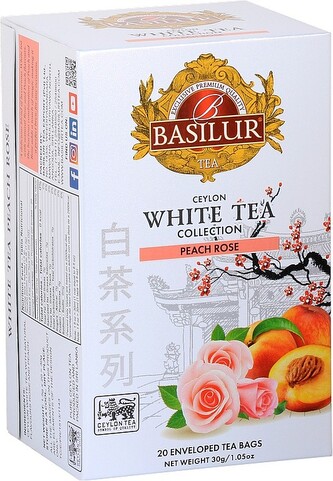 BASILUR White Tea Peach Rose přebal 20x1,5g