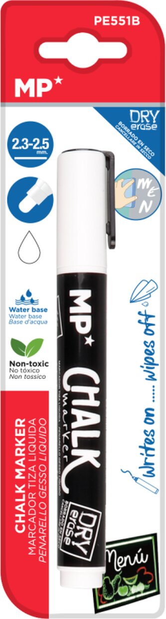 značkovač MP křídový bílý kul.hrot PE551B blistr