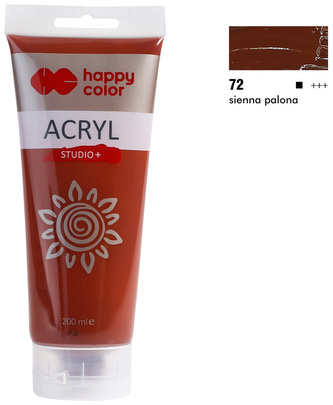 Farba akrylowa Studio 200ml, sienna palona, Happy Color