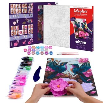 Malowania po numerach 30x40cm Kolibry zakochane