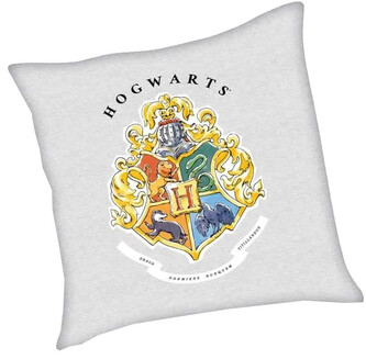 Polštář Harry Potter: Bradavický erb a ikony (40 x 40 cm)