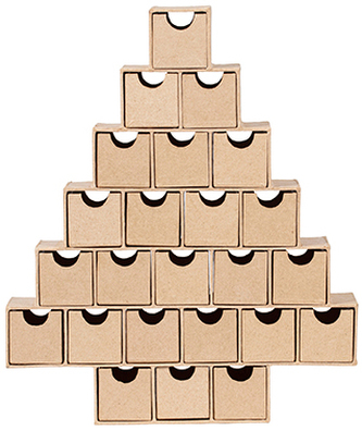 Kalendarz adwentowy Choinka z szufladami 30x5x35cm HD095C, Decopatch