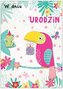 Karnet DK-710 Urodziny dziecięce (papuga, wymienne cyferki), Passion