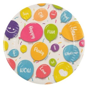 Talerze papierowe - Happy Balloons op. 8szt., Arpex