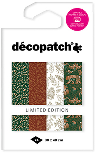 Papiery foliowane Las 4 ark. TD925C, Decopatch
