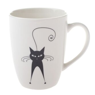 Porcelánový hrnek s motivem kočky - 370ml, 12/36