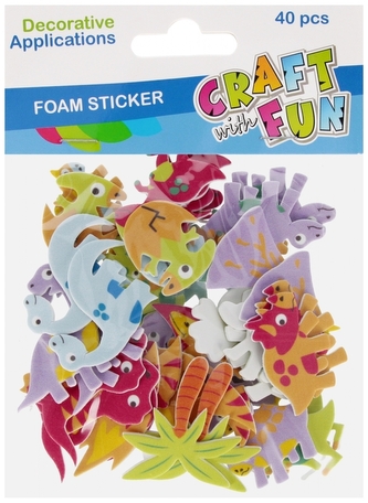 Ozdoba dekoracyjna Eva Dino samoprzylepna op. 40szt., Craft With Fun