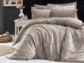 Francouzské povlečení Satén 240x220, 70x90cm Rovena mocca