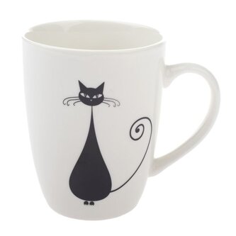 Porcelánový hrnek s motivem kočky - 370ml, 12/36