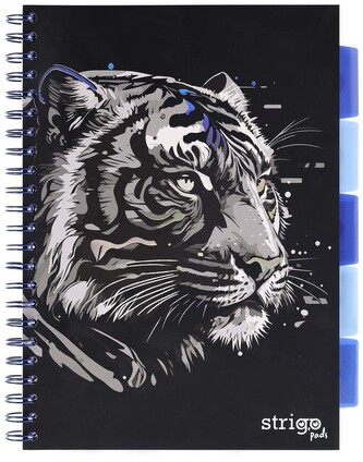 Kołonotes Project Book A4 100 k. kratka 80g Tygrys czarny, Strigo