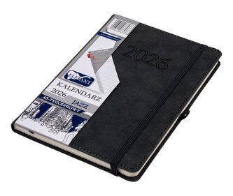 Kalendarz 2026 A5 tygodniowy Jazz grafitowy