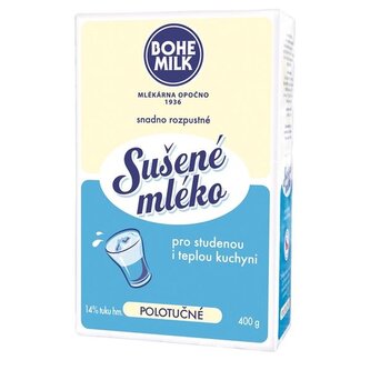 Sušené mléko Bohemilk - 14 %, polotučné, 400 g