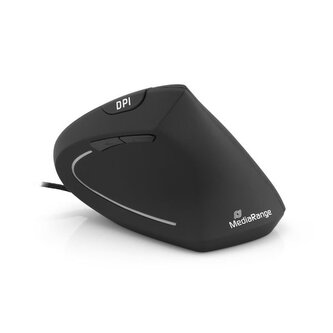 Drátová ergonomická myš MediaRange - prává, černá Drátová ergonomická myš MediaRange - prává, černá