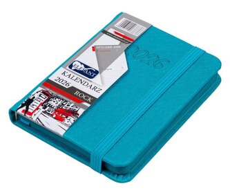 Kalendarz 2026 A7 tyg Rock turkusowy