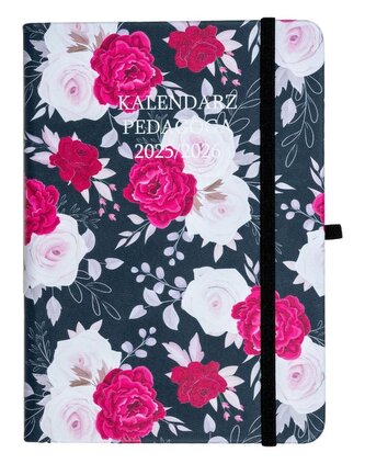 Kalendarz pedagoga 2025/26 B6 tyg Salsa czer-kwiat