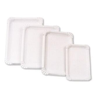 Papírové tácky-classic, č. 3c, 11x17cm,bílé,100ks
