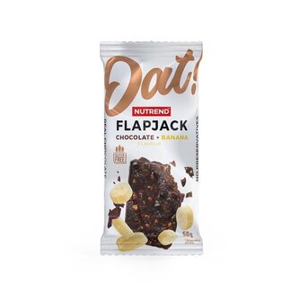 Tyčinka Nutrend Flapjack - čokoláda, banán, 50g Tyčinka Nutrend Flapjack - čokoláda, banán, 50g