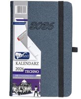 Kalendarz 2026 A6 tygodniowy Techno grafitowy