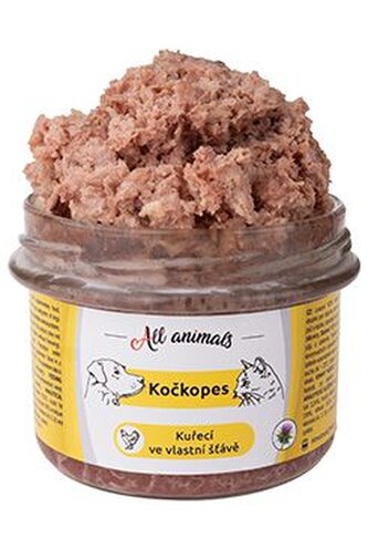 All Animals kočkopes sklo Kuře ve vlastní šťávě 200g
