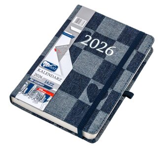 Kalendarz 2026 B6 dzienny Jazz jeans-serca