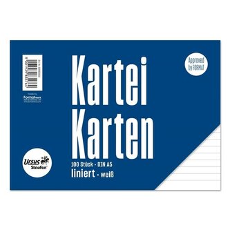 Listy do kartotéky A5 - linkované, 100 ks