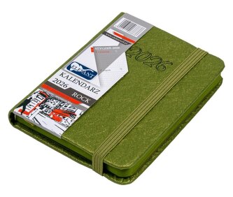 Kalendarz 2026 A7 tyg Rock oliwkowy