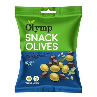 Olivy Olymp Mix Kalamata - tmavé/zel. bylinky, 70g