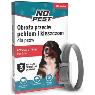 NO Pest Obojek proti klíšťatům a blechám pro velké psy 75cm