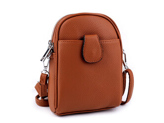 Dámská / dívčí kabelka crossbody s popruhem 14x19 cm - 1 ks - 17 hnědá koňak