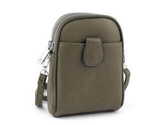 Dámská / dívčí kabelka crossbody s popruhem 14x19 cm - 1 ks - 22 zelená khaki