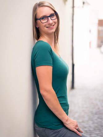 Bobánek Dámské tričko UniFit krátký rukáv - Tmavě zelené - M