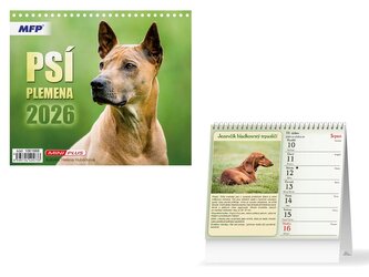 kalendář 2026 stolní mini Psí plemena 1061668