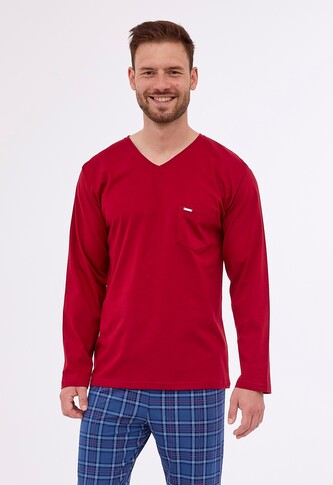 Piżama Cornette 122/262 Gordon dł/r S-2XL męska bordowy M