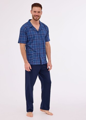 Piżama Cornette 318/51 kr/r 3XL-5XL męska rozpinana granatowy 4XL