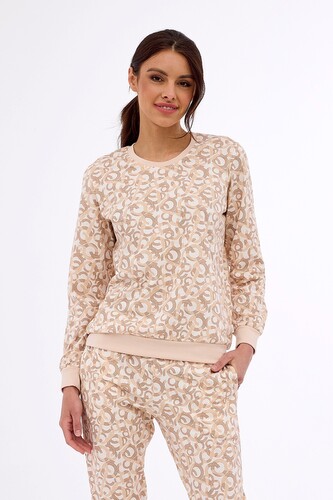 Piżama Cornette 163/398 Penny dł/r S-2XL damska beżowy XXL