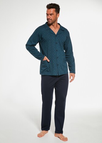 Piżama Cornette 114/64 dł/r S-2XL męka rozpinana jeans S