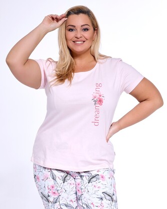 Piżama Cornette 670/327 Dreaming 2 kr/r 3XL-5XL damska różowy 4XL